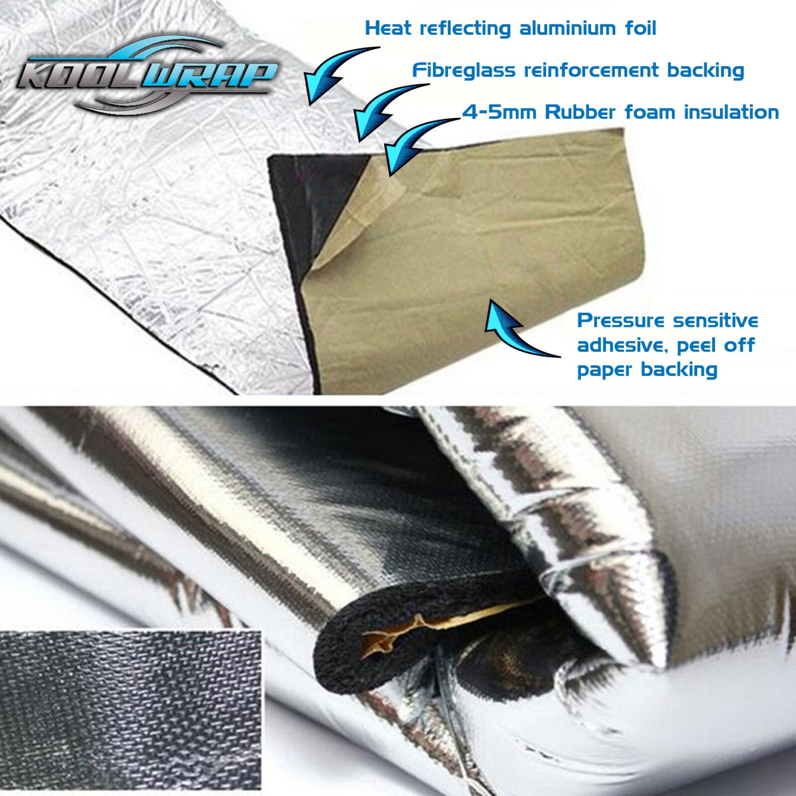 Kool Wrap Adhesive Heat Shield, Insulation Reflecting Aluminium Foil ...