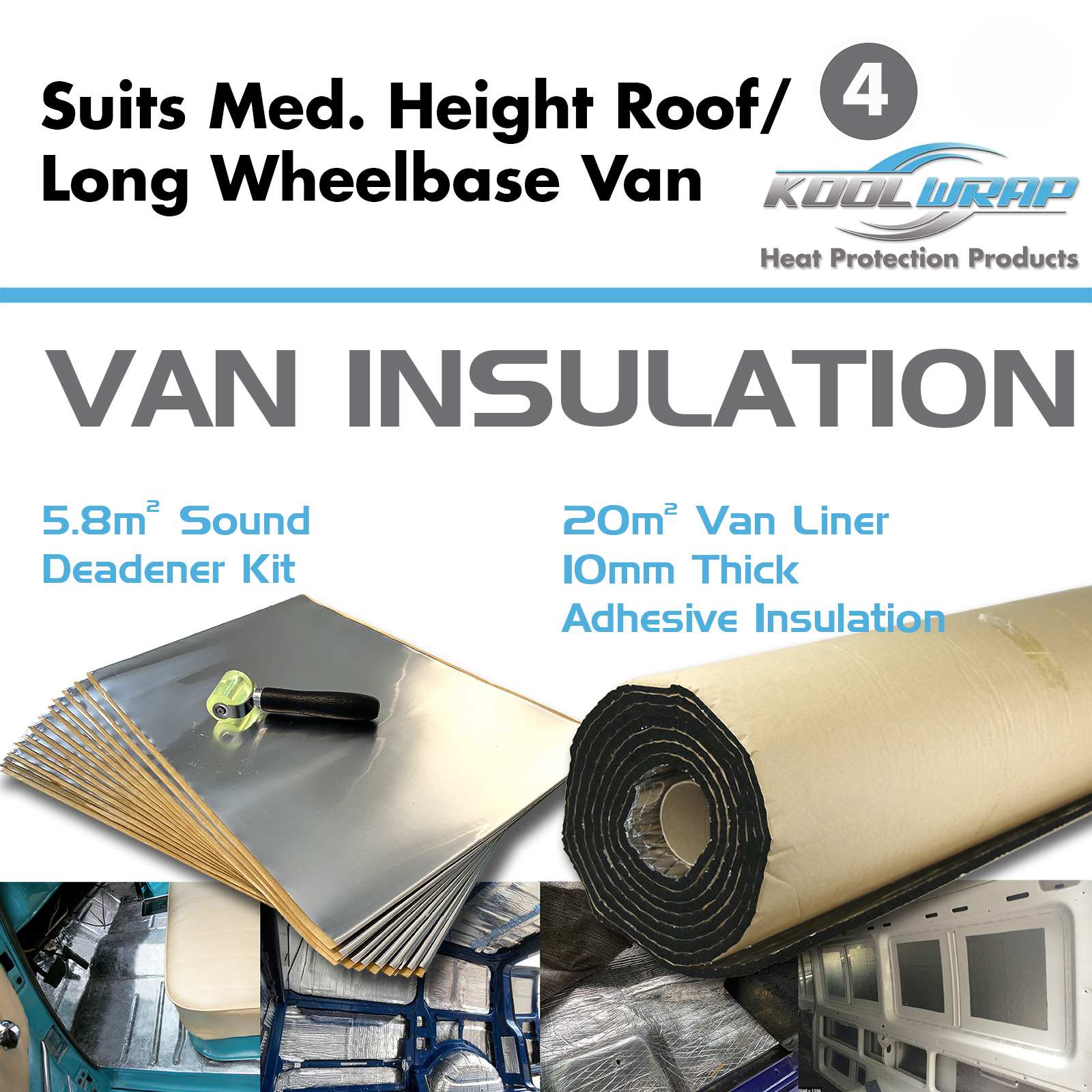 Kool Wrap Sound Deadener v3 4 Van med Roof Long Wheel Base sml copy 2a