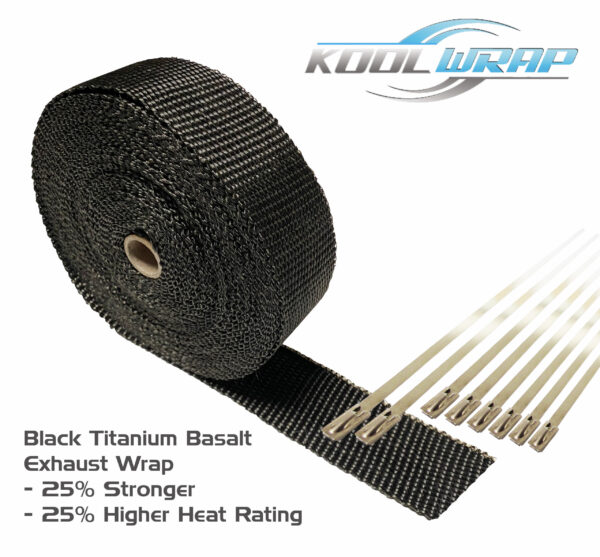 Kool Wrasp Black Titanium Exhaust Wrap 15m