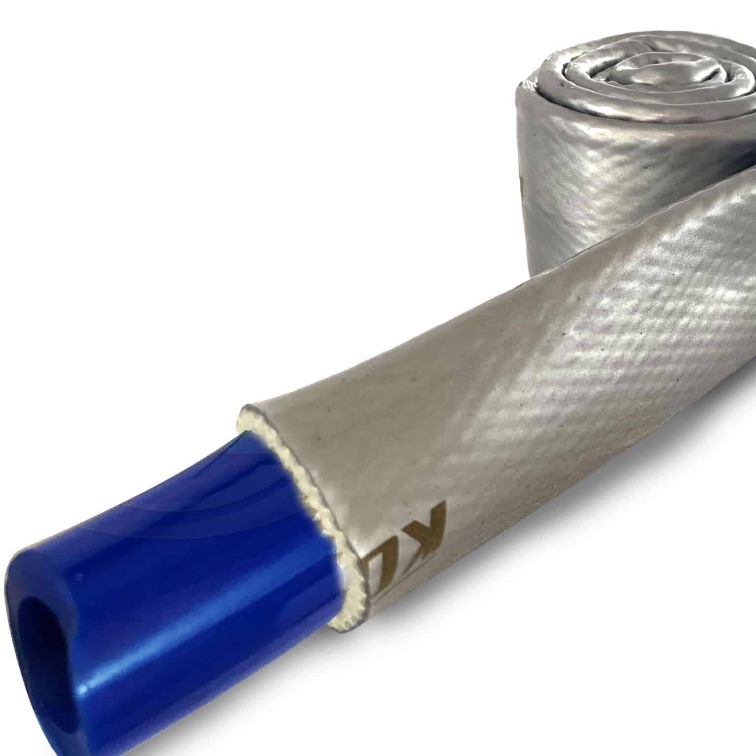 Kool Wrap 15mm ID x 1m Silver Silicone Coated Fire Sleeve